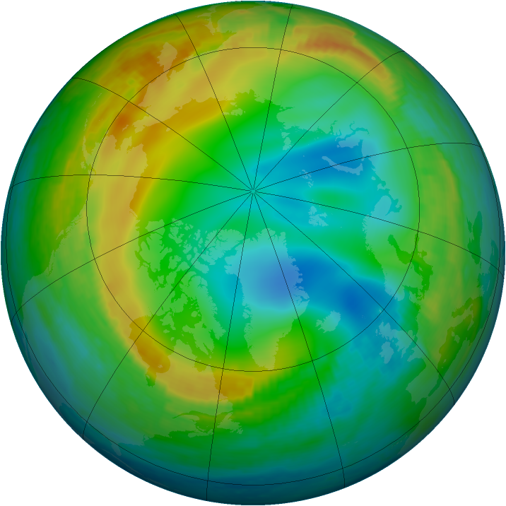 Arctic ozone map for 31 December 1999